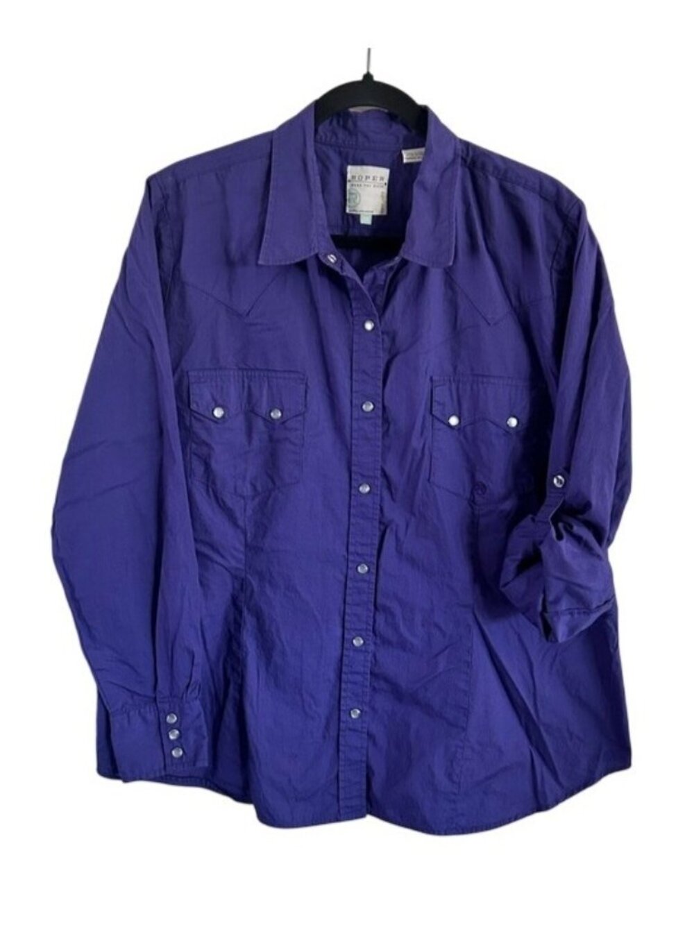 Roper Purple Long Sleeve Western Pearl Snap Button-Down Shirt Plus Size 1X